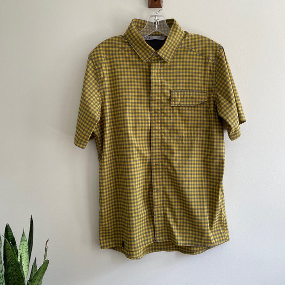 Qor SportTech Mens S Short Sleeve Casual Button Down - Picture 1 of 6